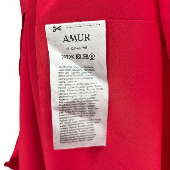 NWT AMUR Cherry Drop Waist Pleated Midi Dress in Red - Size 8‎ - Picture 15 of 16